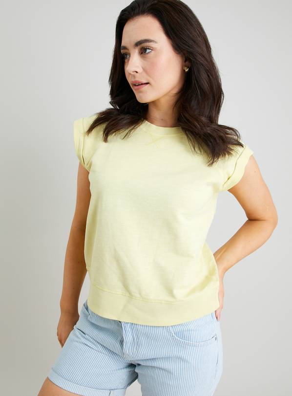 Buy Light Yellow Dyed Sleeveless Sweatshirt L Hoodies and sweatshirts Tu